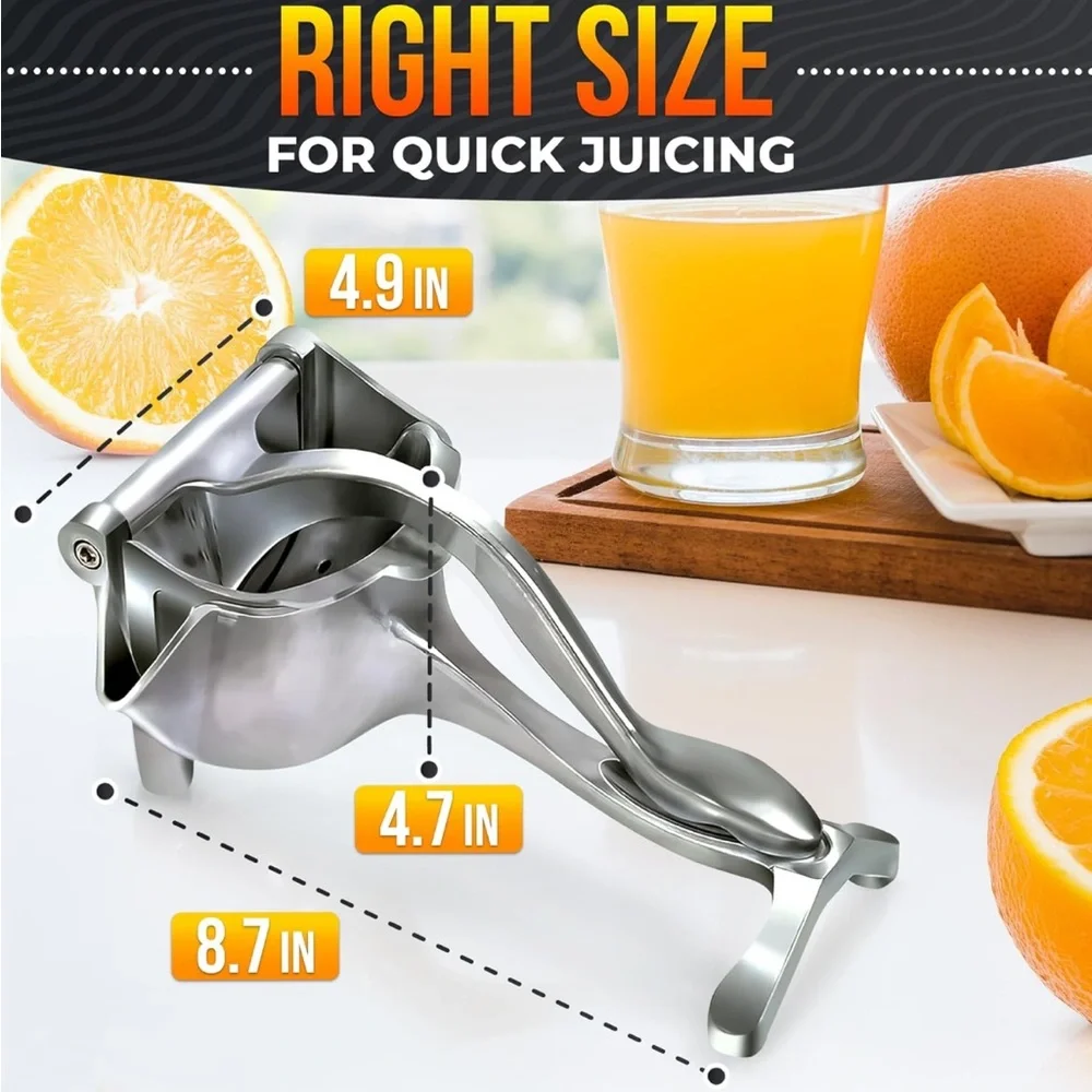 NEW Premium Silver Manual Citrus Press